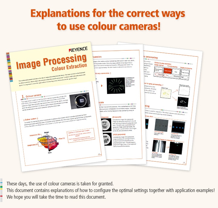 These days, the use of colour cameras is taken for granted.  This document contains explanations of how to configure the optimal settings together with application examples!  We hope you will take the time to read this document.