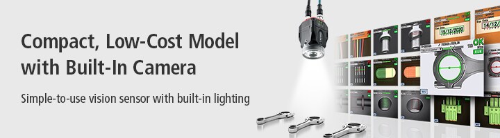 [Compact, Low-Cost Model with Built-In Camera] Simple-to-use vision sensor with built-in lighting