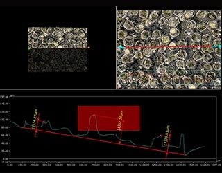 Profile measurement of diamond grains