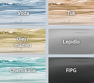 Voda, Tuk, Olej / mazivo, Lepidlo, Chemikálie, FIPG