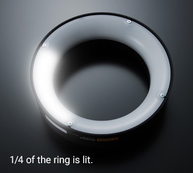 1/4 of the ring is lit.