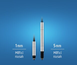 Měřicí rozsah 1 mm / Měřicí rozsah 5 mm