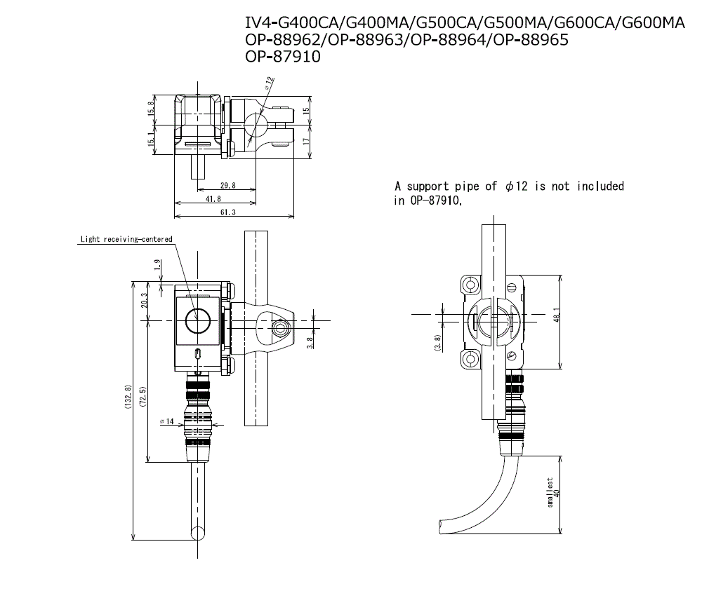 IV4-G400CA/G400MA/G500CA/G500MA/G600CA/G600MA/OP-87910/88962/88963/88964 Dimension
