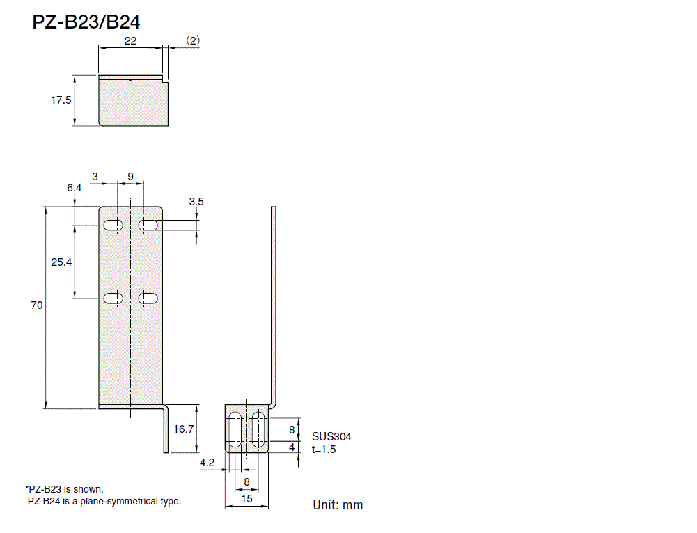 PZ-B23/B24 Dimension