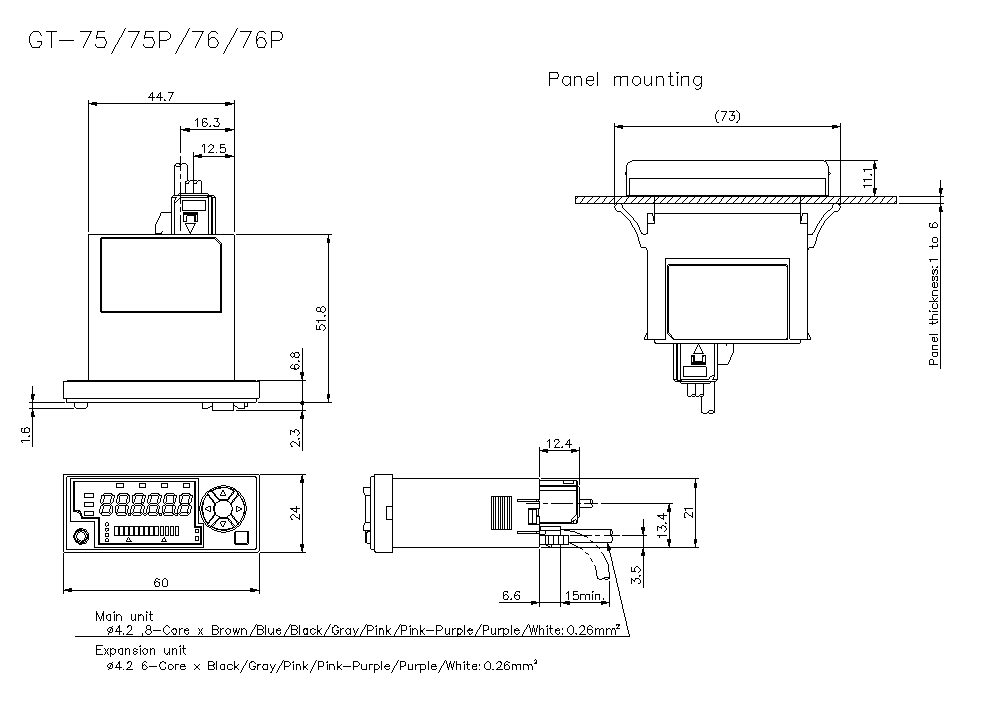 GT-75/75P/76/76P_01 Dimension