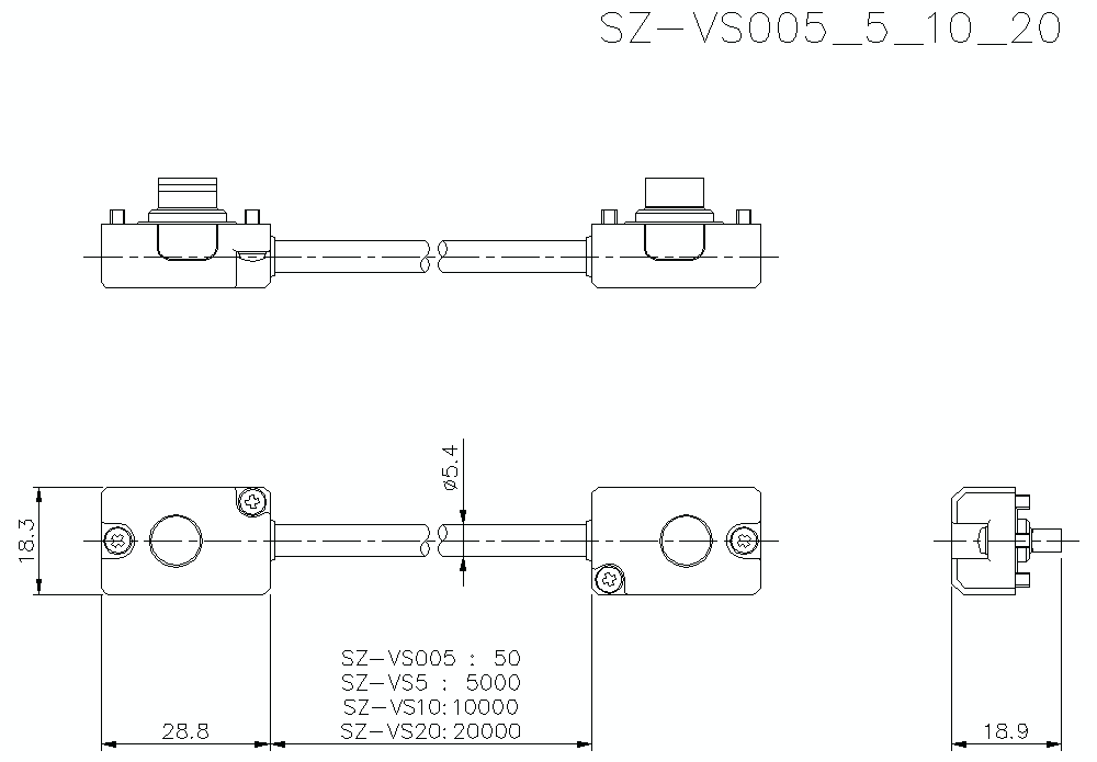 SZVS005-5/10/20 Dimension