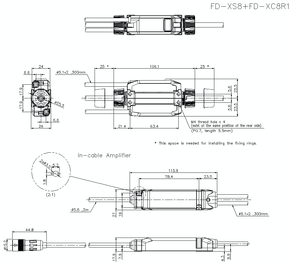 FD-XS8/FD-XC8R1 Dimension