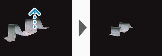 Nach oben ziehen, während das Mausrad gedrückt gehalten wird.