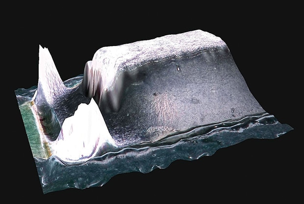 Der Kontrast mit störenden Reflexionen lässt keine Erfassung von Höheninformationen zu.