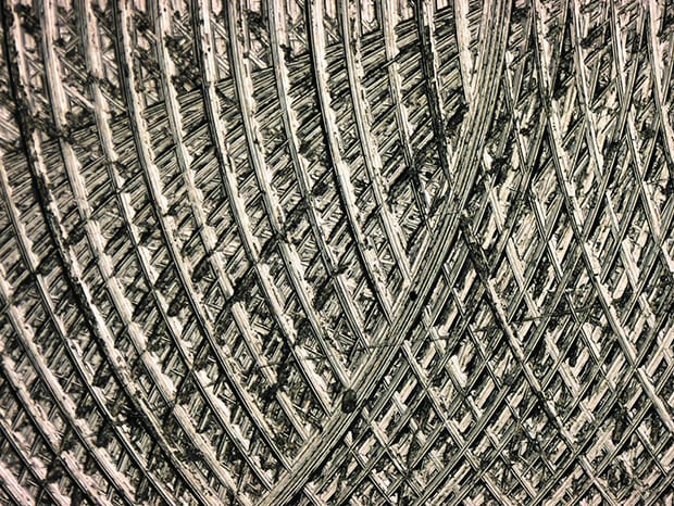 Bearbeitete Metalloberfläche mit koaxialer Beleuchtung