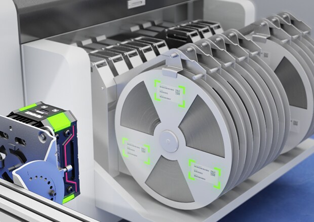 Batch-Lesevorgang für Etiketten auf Chip-Rollen 