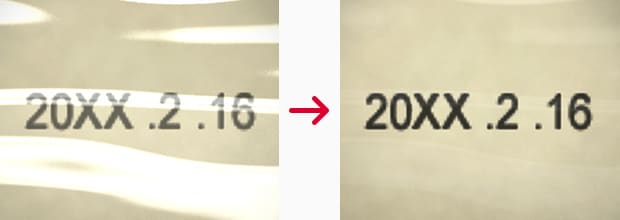 Überprüfung von gedruckten Zeichen hinter Folie 