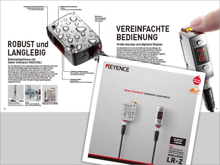 Modellreihe LR-Z CMOS-Lasersensor mit eingebautem Steuergerät Katalog (Deutsch)