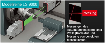Modellreihe LS-9000 Messung Messungen des Außendurchmessers einer Welle [Korrektur und Messung von geneigten Messobjekten]