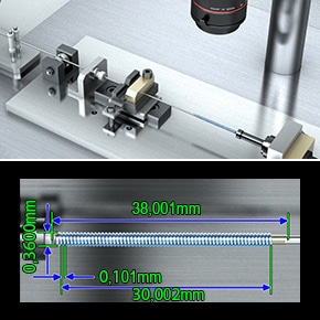 Messung der Stentlänge für die Werkzeugentwicklung
