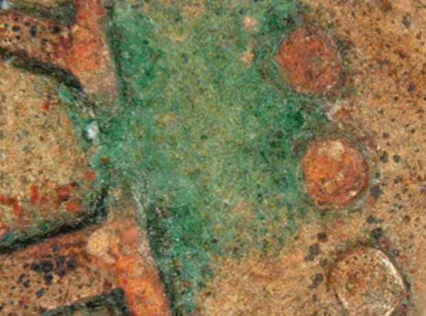 Rost auf einer Münze (200x)