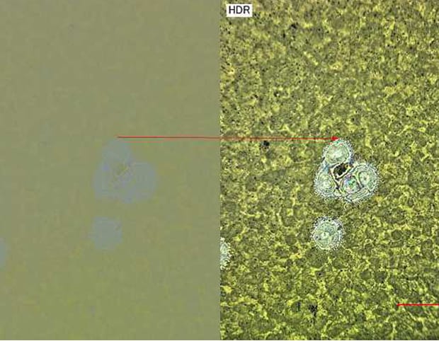 Links: ohne HDR / rechts: mit HDR