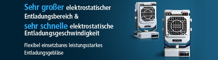 Sehr großer elektrostatischer Entladungsbereich & sehr schnelle elektrostatische Entladungsgeschwindigkeit / Flexibel einsetzbares leistungsstarkes Entladungsgebläse