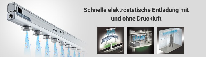 Elektrostatische Entladung von ganzen Räumen Schnelle elektrostatische Entladung ohne Luftstrom