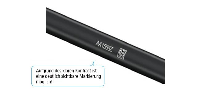 Aufgrund des klaren Kontrast ist eine deutlich sichtbare Markierung möglich!