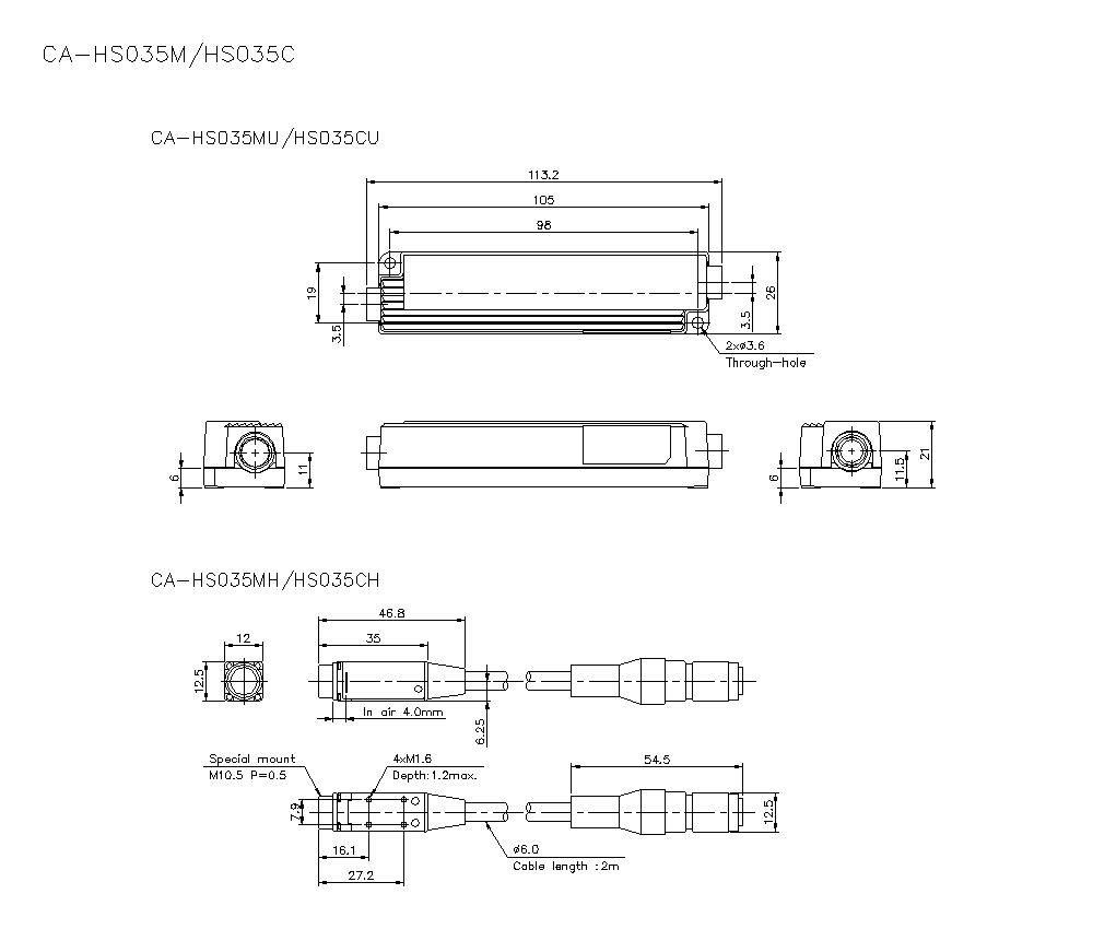 CA-HS035C/M Dimension