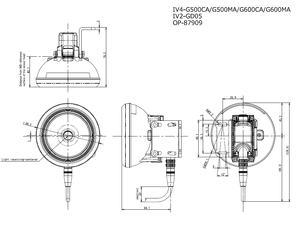 IV4-G500CA/G500MA/G600CA/G600MA/IV2-GD05/OP87909 Dimension
