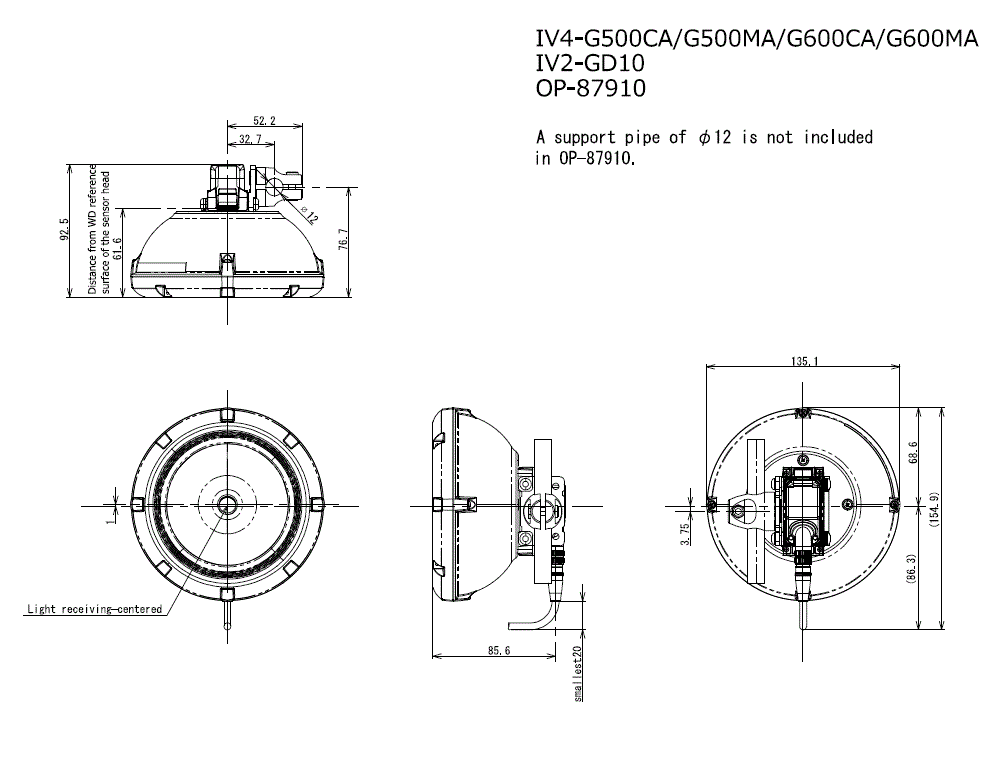 IV4-G500CA/G500MA/G600CA/G600MA/IV2-GD10/OP-87910 Dimension