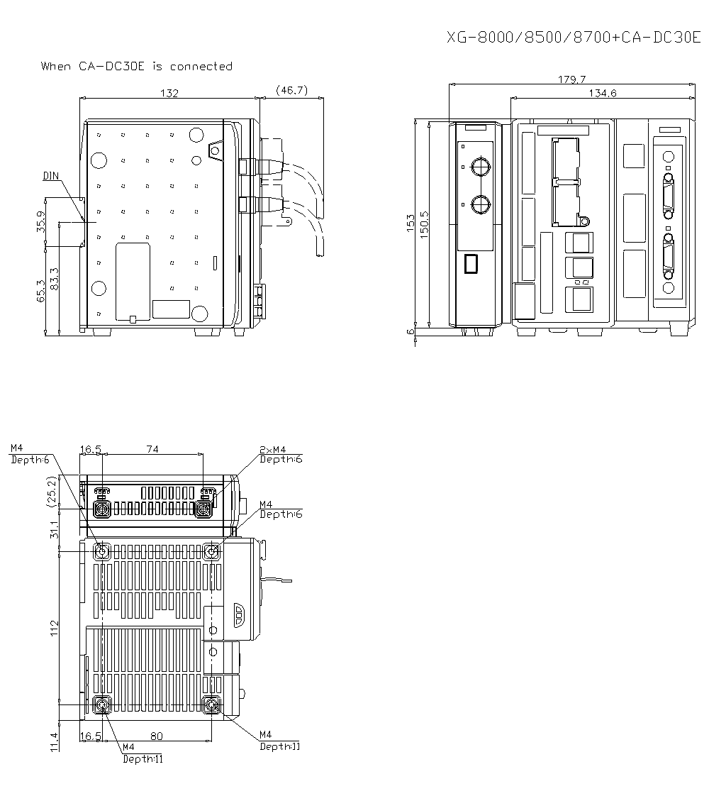 XG-8000/8500/8700/CA-DC30E Dimension