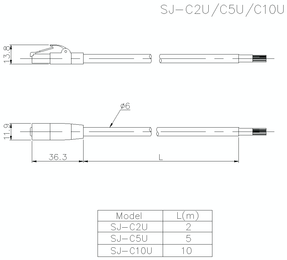 SJ-C2U/C5U/C10U Dimension