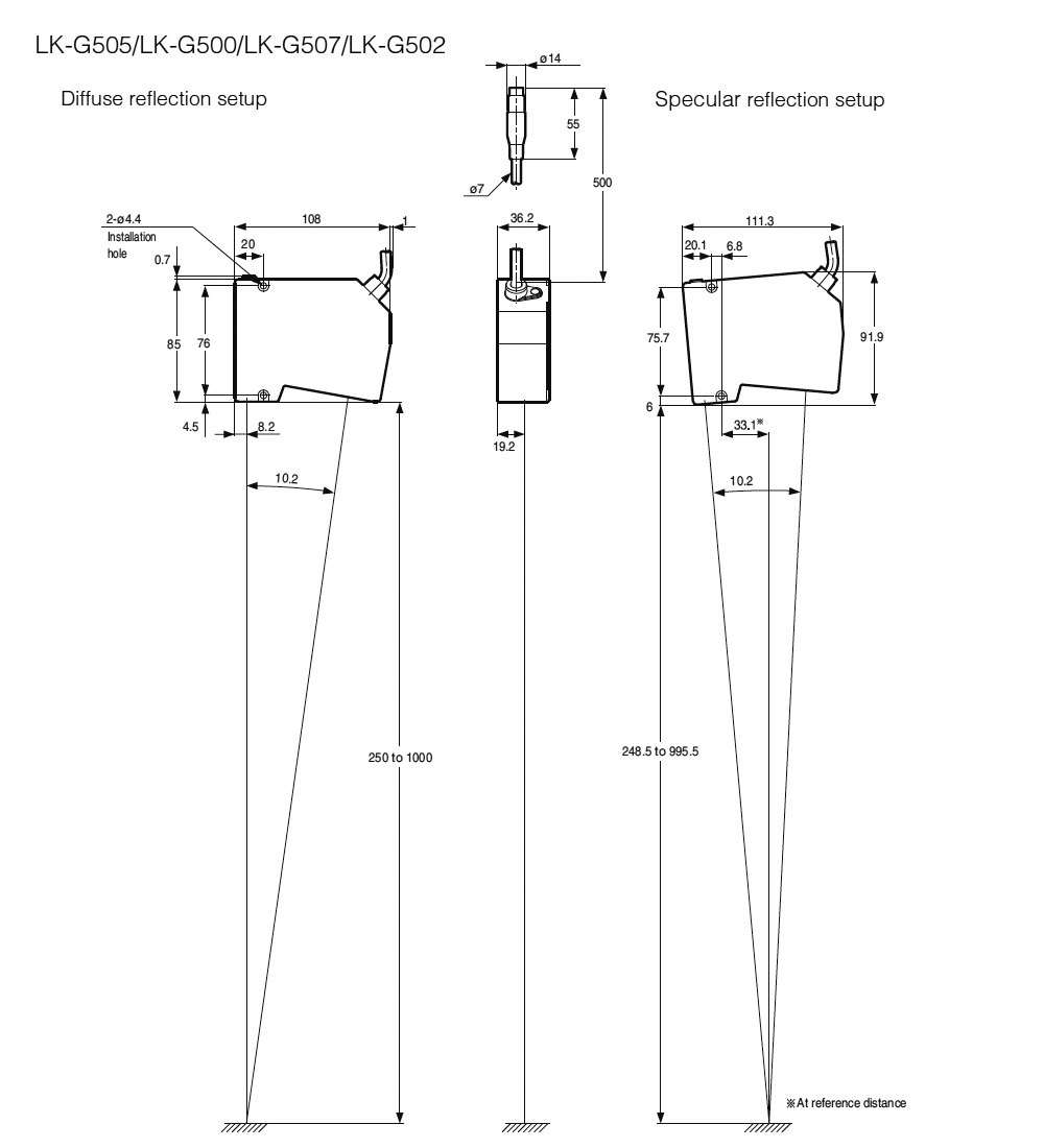 LK-G500/G502/G505/G507 Dimension