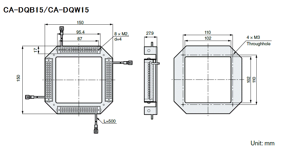 CA-DQB15/W15 Dimension