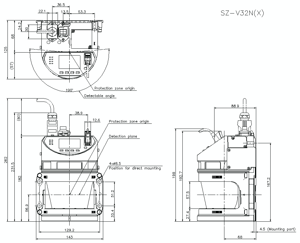SZ-V32N/X/V32N Dimension