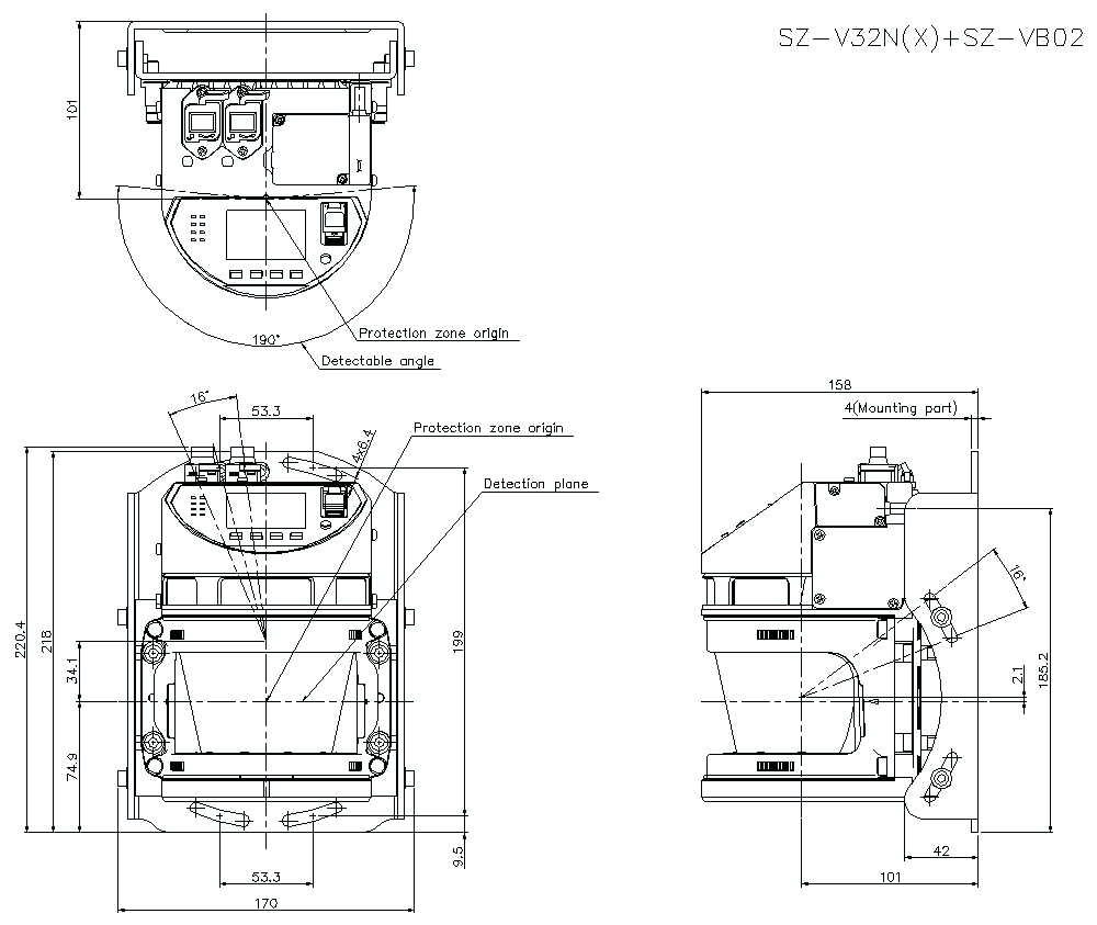 SZ-V32N/X/VB02 Dimension