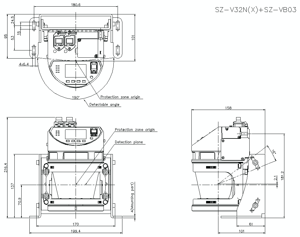 SZ-V32N/X/VB03 Dimension