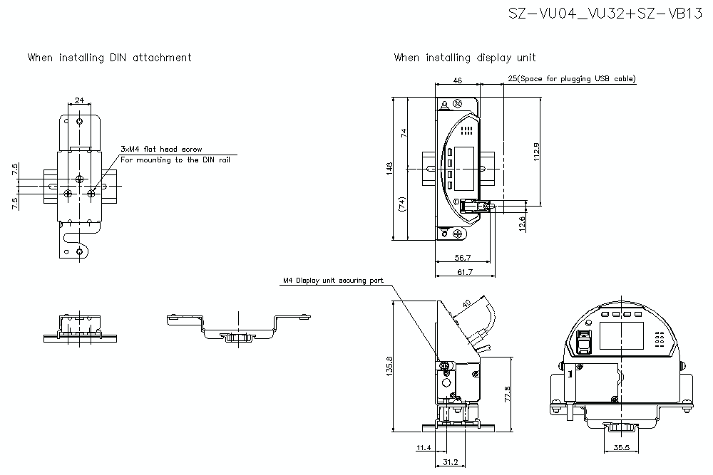 SZ-VU04/32/VB13 Dimension