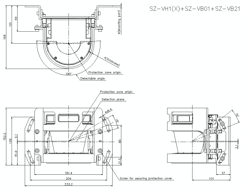 SZVH1-X/VB01/21 Dimension