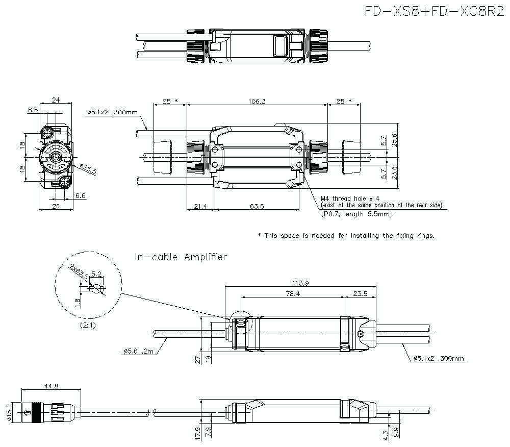 FD-XS8/FD-XC8R2 Dimension