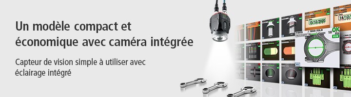 [Un modèle compact et économique avec caméra intégrée] Capteur de vision simple à utiliser avec éclairage intégré