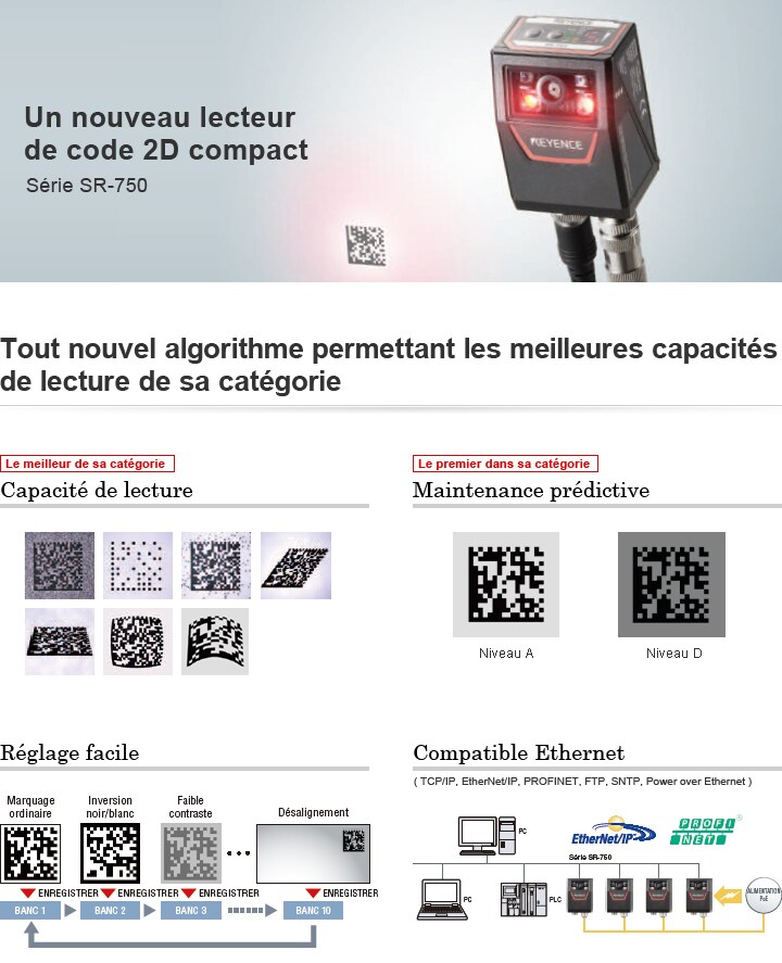 Série SR-750 Lecteur de codes 2D compact Catalogue (Français)