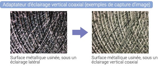 Adaptateur d’éclairage vertical coaxial (exemples de capture d’image)
