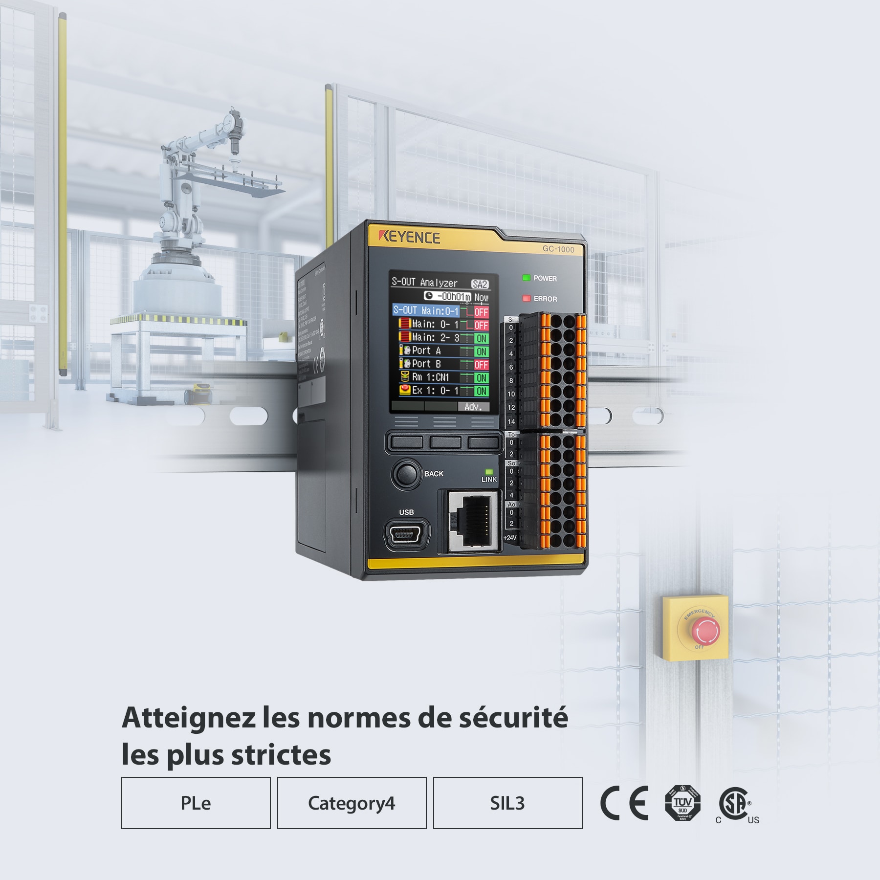 Atteignez les normes de sécurité les plus strictes PLe / Category4 / SIL3