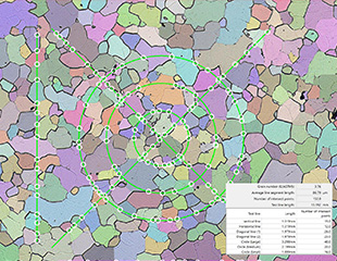 Normes industrielles applicables et évaluation quantitative lors de l’analyse de la taille des grains d’une structure métallique