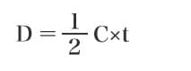 D = \frac{1}{2}C \times t