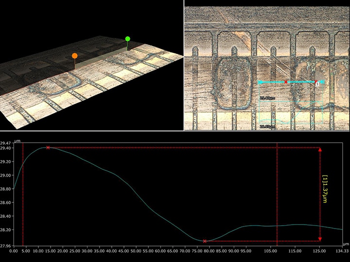 Mesure de forme 3D et de profil d’une tête d’impression thermique