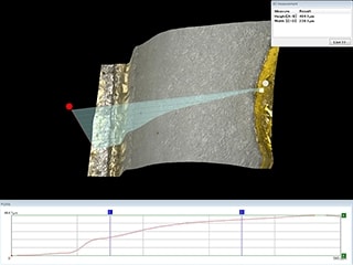 Contrôle d’aspect de la surface et de la paroi latérale d’un trou sur un composant de pacemaker (200x)