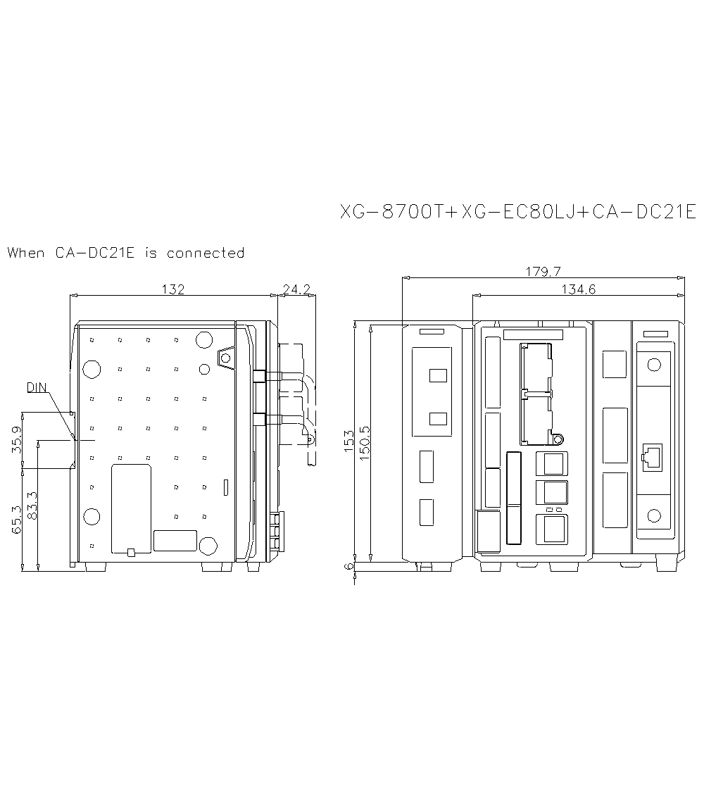 XG-8700T/EC80LJ/CADC21E Dimension