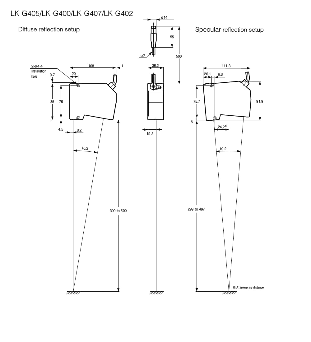 LK-G400/G402/G405/G407 Dimension