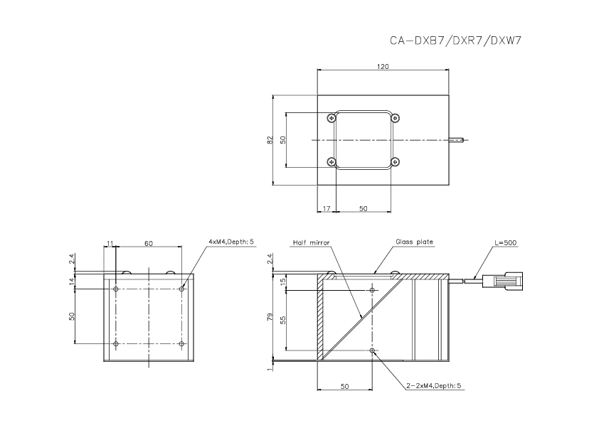 CA-DXB7/DXR7/DXW7 Dimension