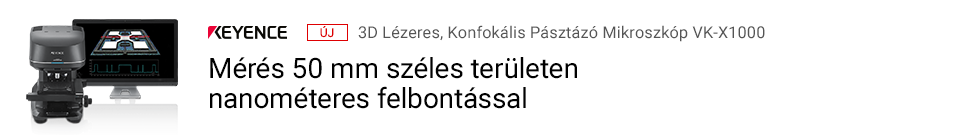 KEYENCE [ÚJ] 3D lézeres, konfokális pásztázó mikroszkóp VK-X1000 Mérés 50 mm széles területen nanométeres felbontással