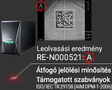 [Leolvasási eredmény RE-N000521:A] A:Átfogó jelölési minősítés - Támogatott szabványok ISO/IEC TR 29158 (AIM DPM-1-2006)